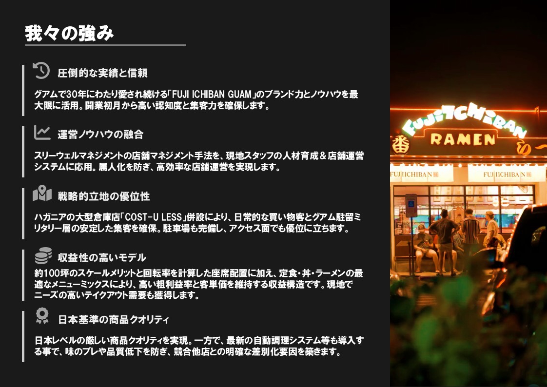 年収100万円！アメリカ グアムでの新規飲食店プロジェクトの責任者を募集