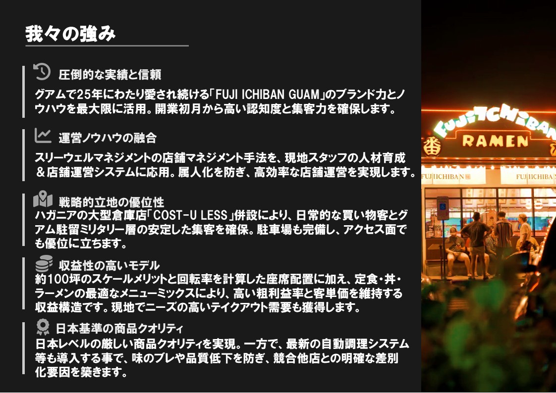 月収100万円！アメリカ グアムでの新規飲食店プロジェクトの責任者を募集