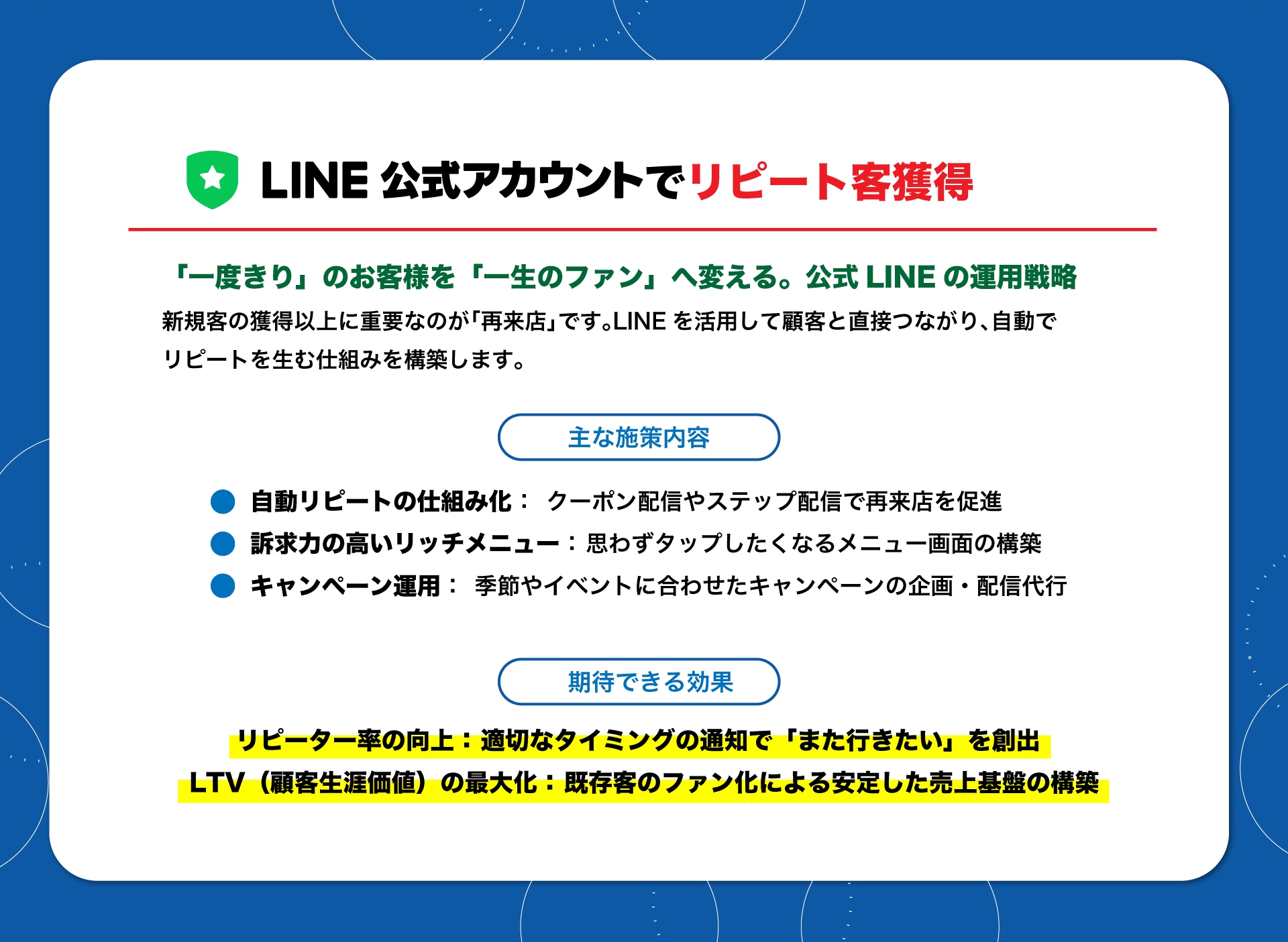 新規獲得と同じくらい大切な「リピーター作り」は、LINEの自動化で解決。