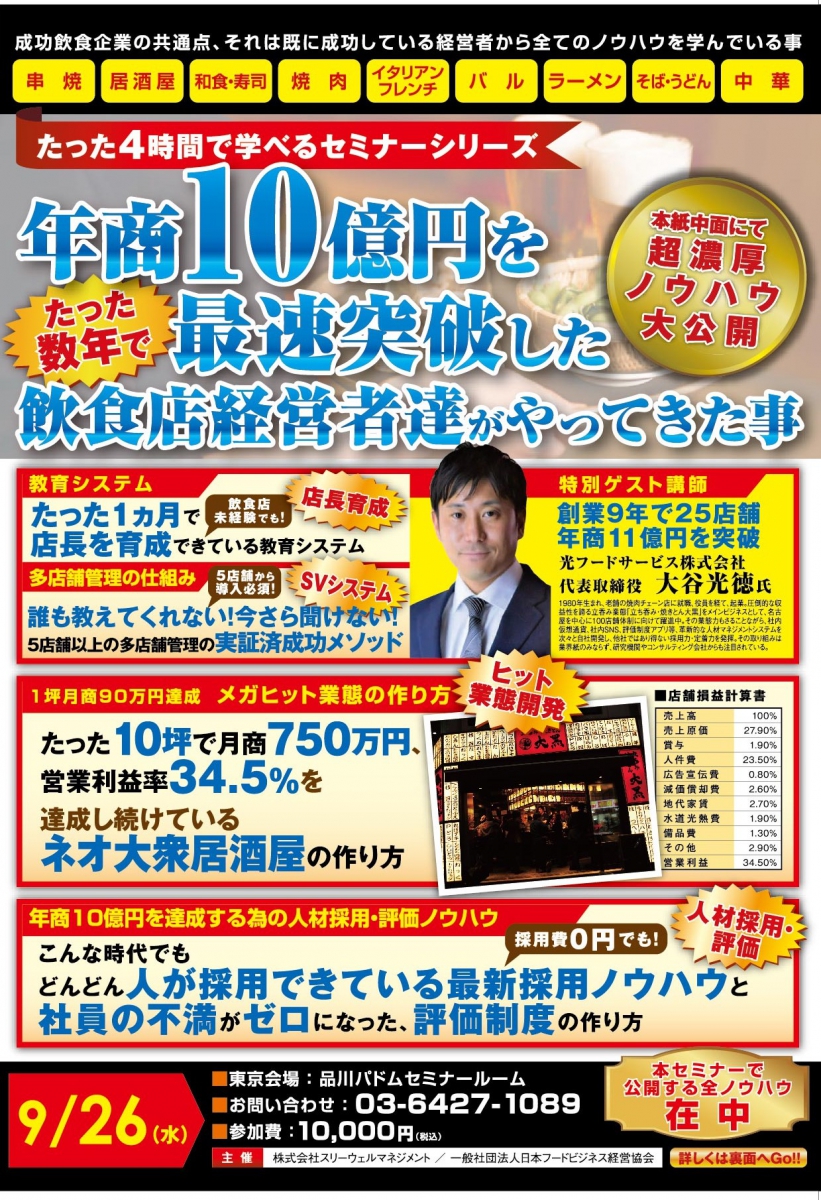 年商10億円を最速突破した飲食店経営者達がやってきた事
