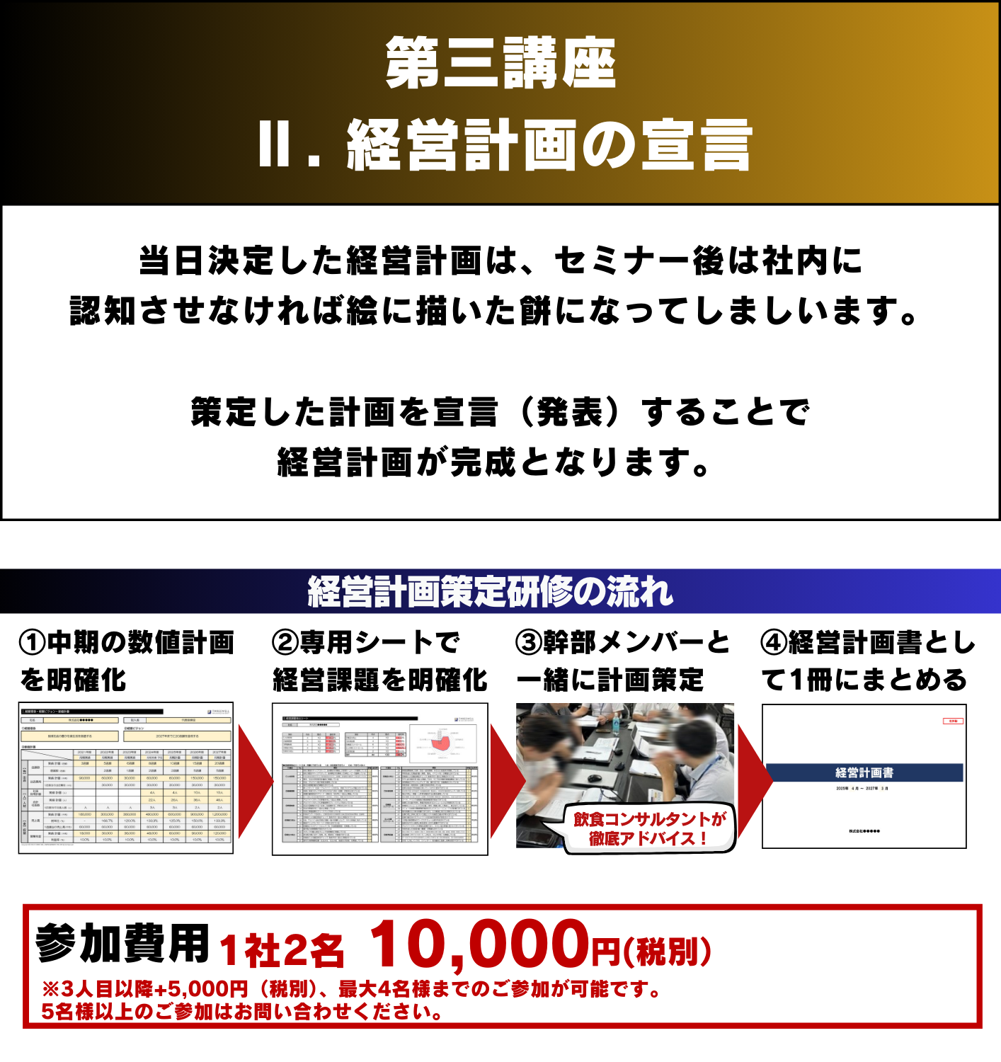 【東京&大阪開催】飲食店特化!経営計画策定1DAYセミナー